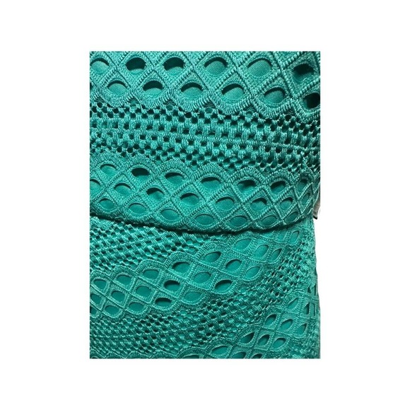 Jessica Howard Lace Short sleeve Tulip Hem Sheath Dress Turquoise Size 4P NWT - Picture 9 of 13